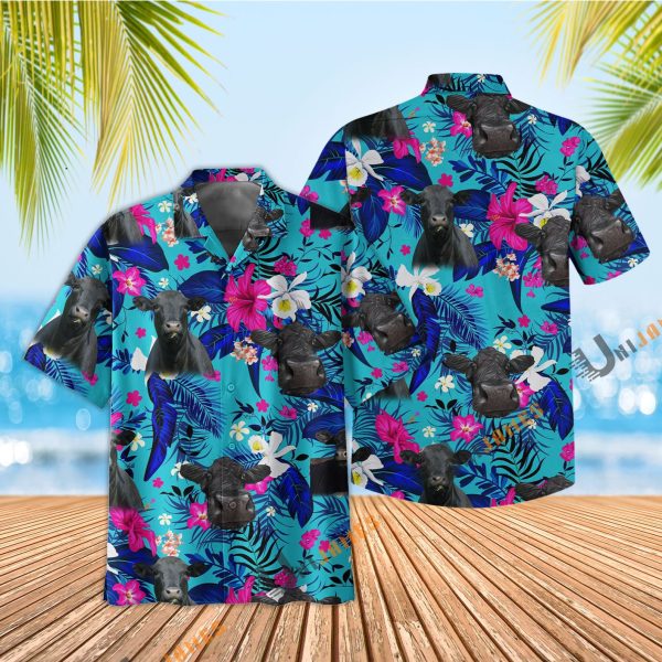 Black Angus Cool Flower Color Hawaiian Shirt, Summer Shirt For Men and Women Jezsport.com