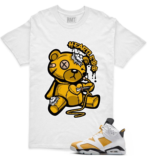 Jordan 6 Yellow Ochre Matching Shirts, Heart Less Tee Match Yellow Ochre 6s Jezsport.com