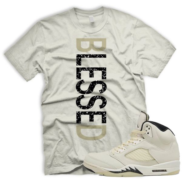 BLSSD Air J 5 Retro SE Sail Orewood Brown Black Coconut Milk T-shirt Match Sneaker Jezsport.com