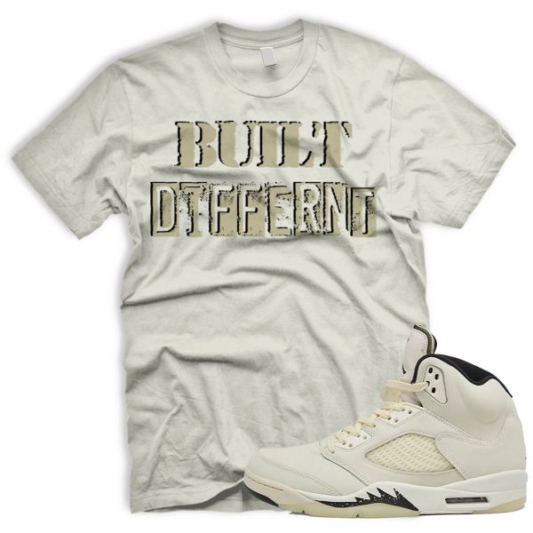 BUILT DIFF Air J 5 Retro SE Sail Orewood Brown Black Coconut Milk T-Shirt Match Sneaker Jezsport.com