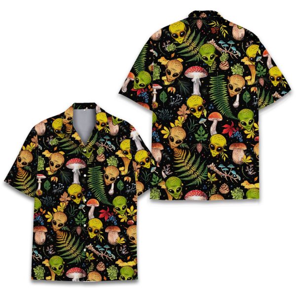 Mushroom And Alien Hawaiian Shirt, Summer For Men and Women Jezsport.com