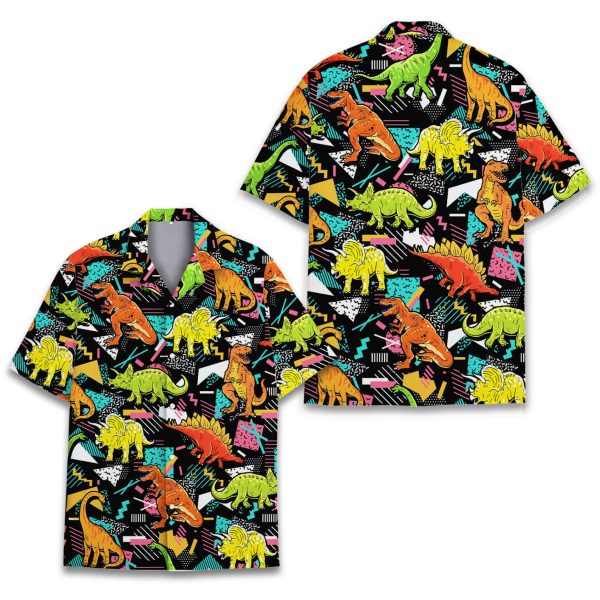 Retro Dinosaur Hawaiian Shirt, Summer For Men and Women Jezsport.com