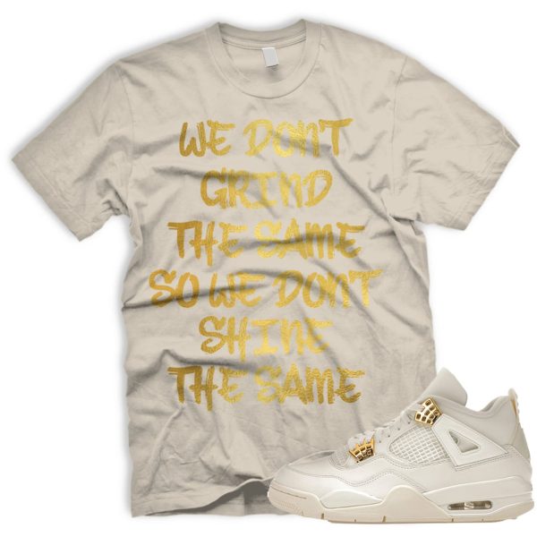 GRNDDFFRNT T Shirt To Match Air J 4 WMNS Metallic Gold Sail Black Jezsport.com