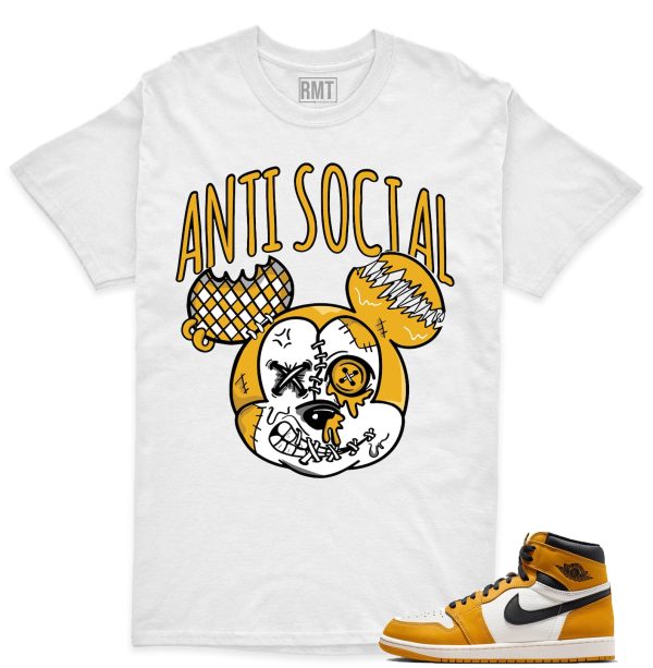 Jordan 1 Yellow Ochre Matching Shirts, Anti Social Tee Match Yellow Ochre 1s Jezsport.com