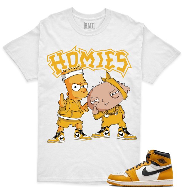 Jordan 1 Yellow Ochre Matching Shirts, Homies Tee Match Yellow Ochre 1s Jezsport.com