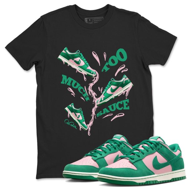 Too Much Sauce Sneaker Tee - Casual Unisex Cotton Sneaker T-Shirt To Match Medium Soft Pink Malachite Jezsport.com