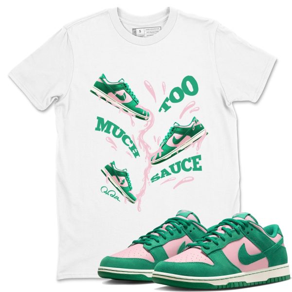 Too Much Sauce Sneaker Tee - Casual Unisex Cotton Sneaker T-Shirt To Match Medium Soft Pink Malachite Jezsport.com