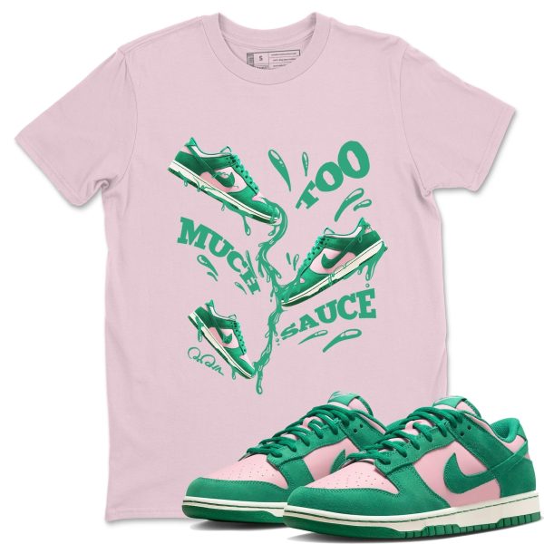 Too Much Sauce Sneaker Tee - Casual Unisex Cotton Sneaker T-Shirt To Match Medium Soft Pink Malachite Jezsport.com