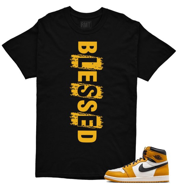 Jordan 1 Yellow Ochre Matching Shirts, Blessed Tee Match Yellow Ochre 1s Jezsport.com