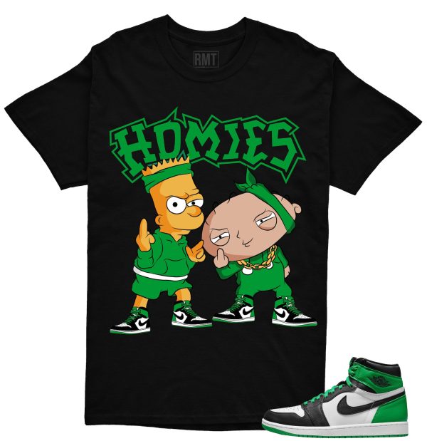 Jordan 1 High OG Lucky Green Shirt, Homies Tee Matching Lucky Green 1s Jezsport.com