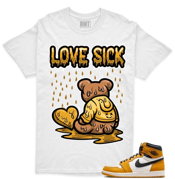 Jordan 1 Yellow Ochre Matching Shirts, Love Sick Tee Match Yellow Ochre 1s Jezsport.com