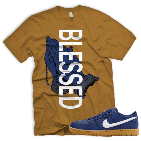 BLSSDHNDS SB Dunk Low Navy Gum Light Brown White T-Shirt Match Sneaker Jezsport.com