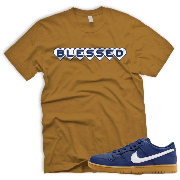 BLSSDHRTS SB Dunk Low Navy Gum Light Brown White T-Shirt Match Sneaker Jezsport.com