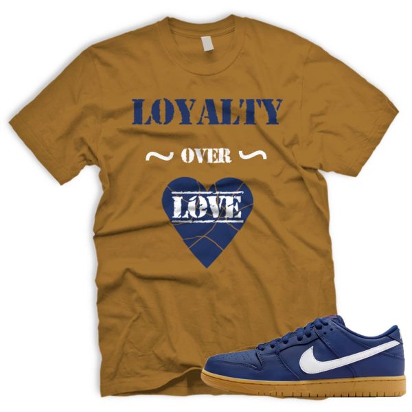 L OVER L SB Dunk Low Navy Gum Light Brown White T-Shirt Match Sneaker Jezsport.com