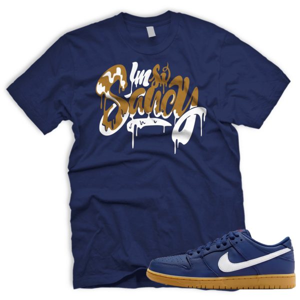 SAUCY SB Dunk Low Navy Gum Light Brown White T-Shirt Match Sneaker Jezsport.com