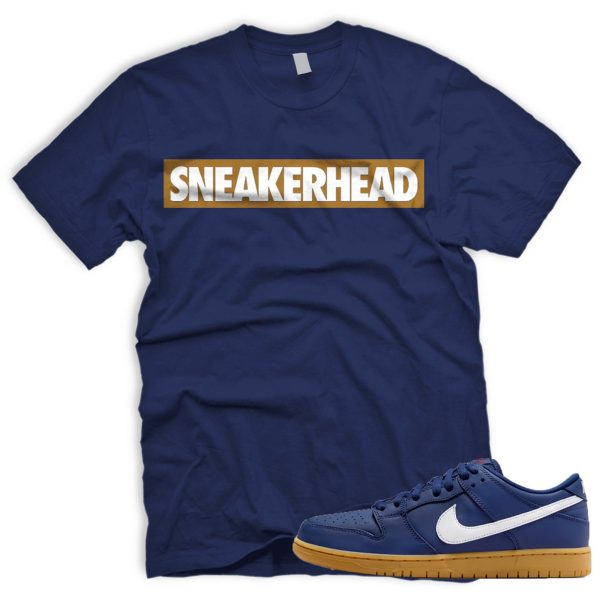 SNHD SB Dunk Low Navy Gum Light Brown White T-Shirt Match Sneaker Jezsport.com