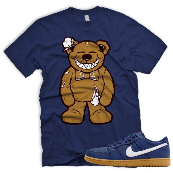 TED SB Dunk Low Navy Gum Light Brown White T-Shirt Match Sneaker Jezsport.com