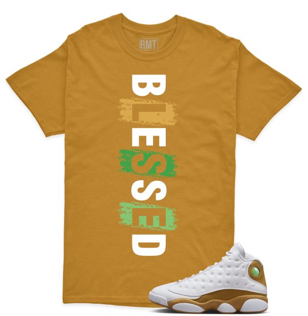 Jordan 13 Wheat Sneaker Matching Shirts, Blessed Tee Match Retro 13 Wheat Jezsport.com