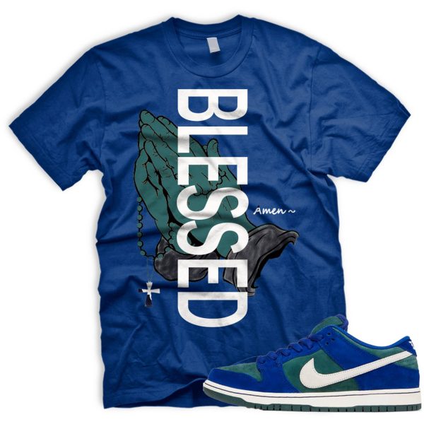 BLESSEDHANDS T SB Dunk Low Deep Royal Blue Vintage Green Sail Jezsport.com