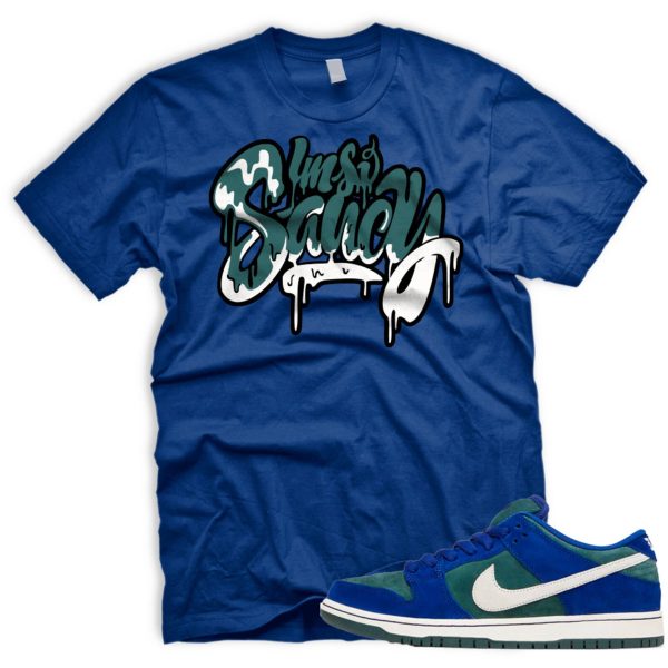 SAUCY T SB Dunk Low Deep Royal Blue Vintage Green Sail Jezsport.com