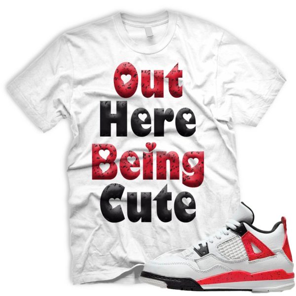 CUTE Tshirt Match AIR J 4 Retro Red Cement Fire Red Neutral Grey Black White Jezsport.com