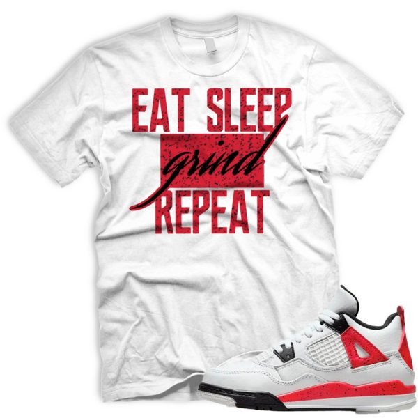 GRNDOG Tshirt Match AIR J 4 Retro Red Cement Fire Red Neutral Grey Black White Jezsport.com