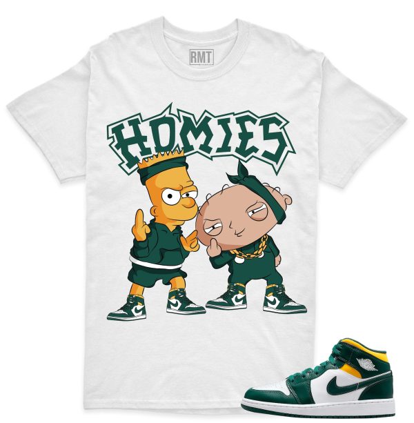 Jordan 1 Mid Sonics Noble Green Pollen Match Homies Shirt Jezsport.com