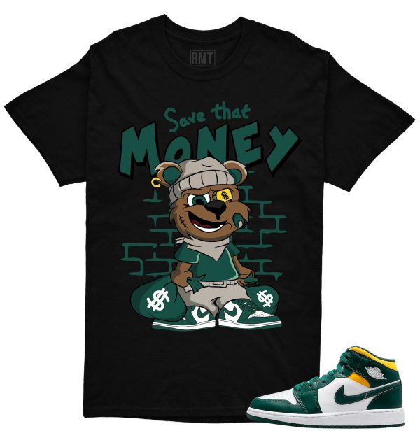 Jordan 1 Mid Sonics Noble Green Pollen Match Save Money Shirt Jezsport.com