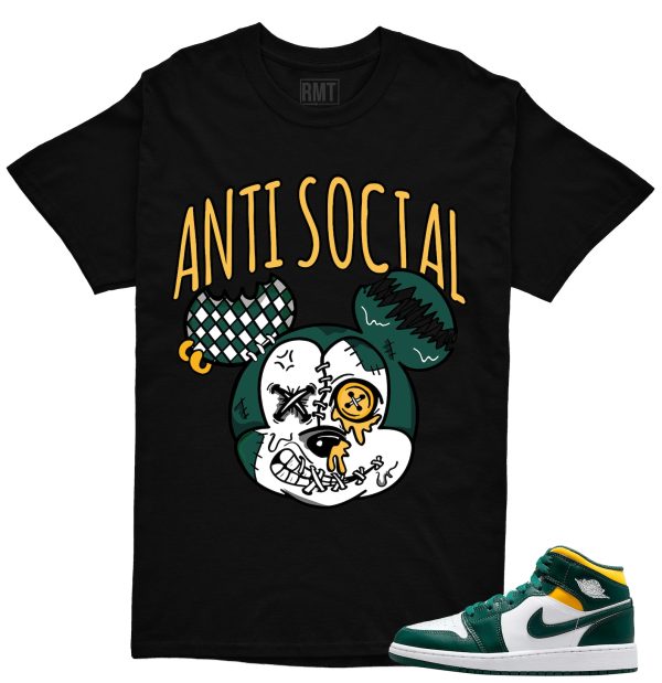 Jordan 1 Mid Sonics Noble Green Pollen Match Anti Social Shirt Jezsport.com