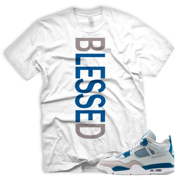 BLSSD Air J 4 Industrial Blue White Neutral Grey Industrial Blue 2024 Match T Military Blue AJ Jezsport.com