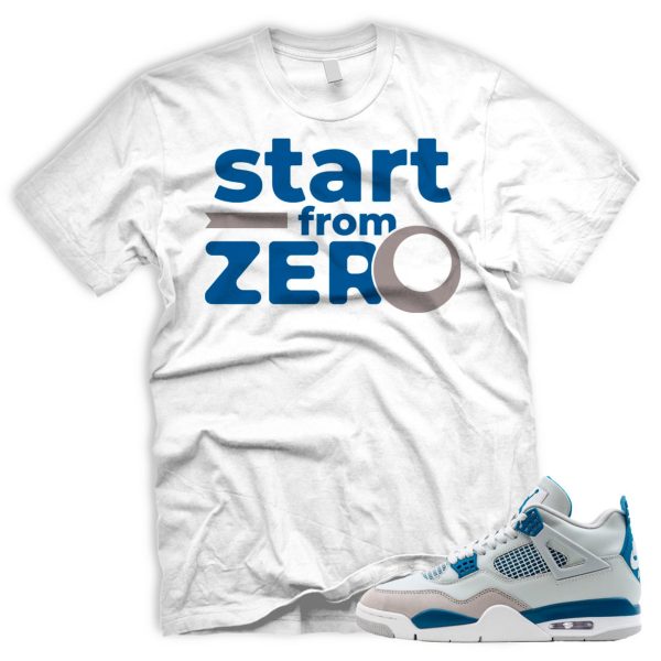 FROM ZERO Air J 4 Industrial Blue White Neutral Grey Industrial Blue 2024 Match T Military Blue AJ Jezsport.com