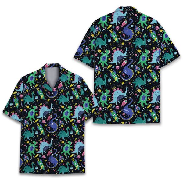 Space Dinosaur Hawaiian Shirt, Summer For Men and Women Jezsport.com