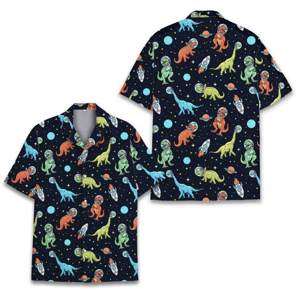 Space Dinosaur Hawaiian Shirt, Summer Shirt For Men and Women Jezsport.com