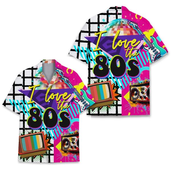 Retro 80s Pattern Hawaiian Shirt, Summer For Men and Women Jezsport.com