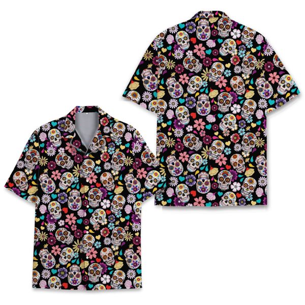 Sugar Skull Hawaiian Shirt, Colorful Skull Shirt, Summer For Men and Women Jezsport.com