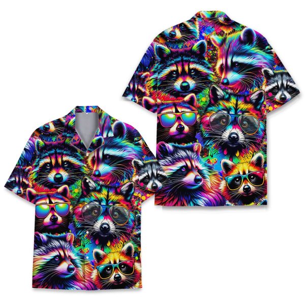 Colorful Raccoon Hawaiian Shirt, Summer Shirt For Men and Women Jezsport.com