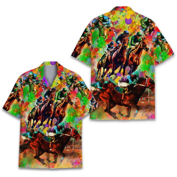 Horse Racing Hawaiian Shirt, Summer For Men and Women Jezsport.com