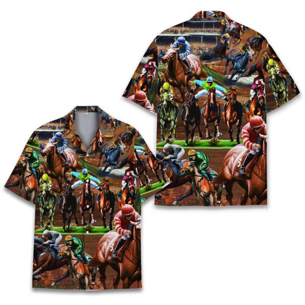 Horse Racing Hawaiian Shirt, Summer For Men and Women Jezsport.com