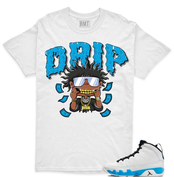 Jordan 9 Powder Blue Matching Shirts, Drip Tee Match Jordan 9 Powder Blue Jezsport.com