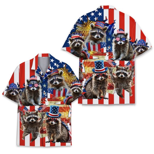 Raccoon 4th of July Hawaiian Shirt, Summer Shirt For Men and Women Jezsport.com