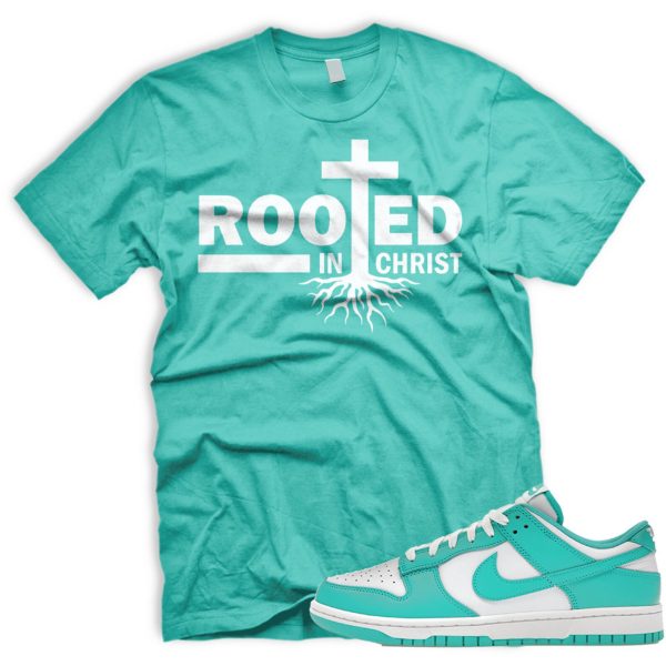 ROOTED Dunk Low Clear Jade White T-Shirt Match Sneaker Jezsport.com