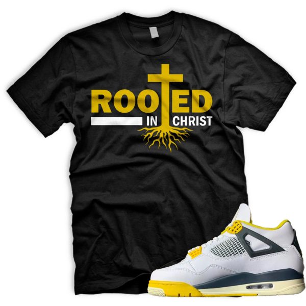 ROOTED Air J 4 Vivid Sulfur White Coconut Milk Anthracite Black Match T Jezsport.com