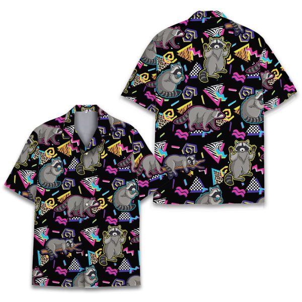 Retro Raccoon Hawaiian Shirt, Summer Shirt For Men and Women Jezsport.com