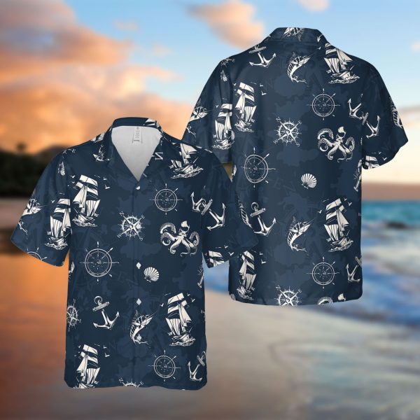 Classic Marine And Nautical Beach Hawaiian Shirt, Summer Shirt For Men and Women Jezsport.com