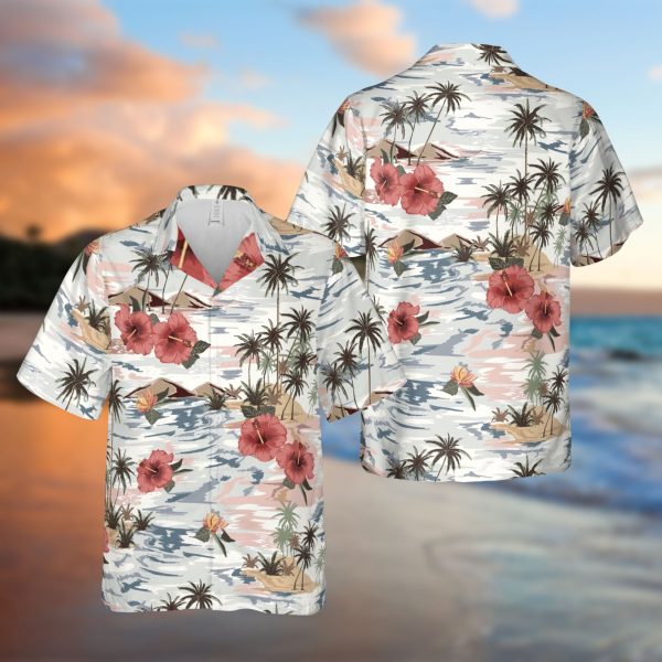 Vintage Beautiful Island Hibiscus Flowers Beach And Ocean Hawaiian Shirt, Summer Shirt For Men and Women Jezsport.com