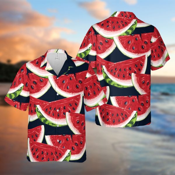 Watermelon Pieces Tropical Summer Trip Hawaiian Shirt, Summer Shirt For Men and Women Jezsport.com