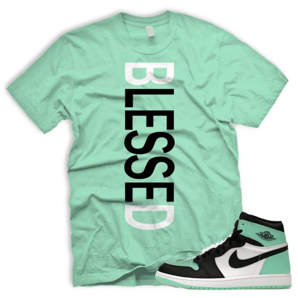 BLSSD T Shirt To Match Air J 1 Green Glow OG Retro High Black White 2024 AJ 1 Jezsport.com