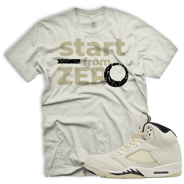 FROM ZERO Tshirt Match Air J 5 Retro SE Sail Orewood Brown Black Coconut Milk Jezsport.com