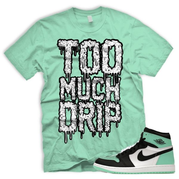 DRIP Air J 1 Green Glow OG Retro High Black White 2024 AJ 1 T-Shirt Match Sneaker Jezsport.com