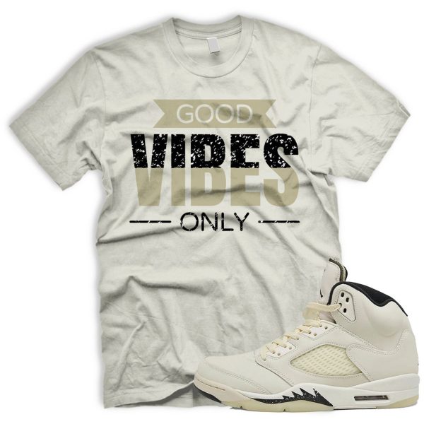 VIBES Air J 5 Retro SE Sail Orewood Brown Black Coconut Milk T-Shirt Match Sneaker Jezsport.com